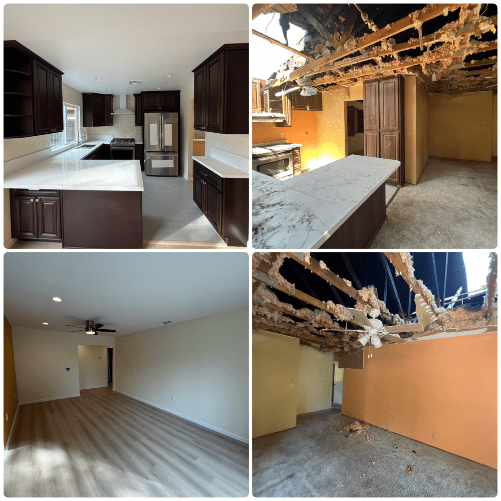 Kitchen and living room renovation.